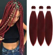 1/3/6 Packungen schwarze Flechthaar Vorstrekbare Knotless Kanekalon Box Zöpfe Haar zum Flechten, vorgestreckte lange gerade synthetische Flechthaarverlängerungen für Knotless Zöpfe