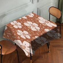 1 Piece Rectangle Waterproof Table Cloth With Four-Leaf Clover Print, Wipe-Clean Reusable Tablecloth Suitable For Outdoor Tables, Picnics, Camping, Dining Tables, Coffee Tables, Desks And Vanity - Ideal For Parties And Holidays