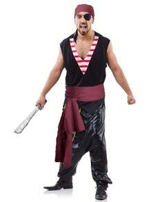 2件套万圣节海盗头箍、帽子、配饰、海盗腰带，材质柔软，适合女性万圣节装扮，也可作为圣诞节装饰品。