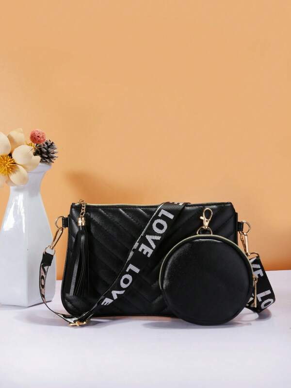 Bolso de hombro de mujer con bordado de lunares y cisnes metálicos, best seller de moda