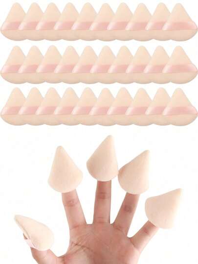 5pcs/10pcs/12pcs/20pcs/30pcs/50pcs/100pcs Mini Triangular Flocked Double-Sided Makeup Sponges, Soft & Fluffy Texture, Suitable For Face & Body, Makeup Beauty Tool Assortment Set,Makeup,Cheap,Room Decor,Vanity,Travel,Bedroom,Makeup Accessories,Puff,Makeup Blender,Powder Puff,Makeup Sponge