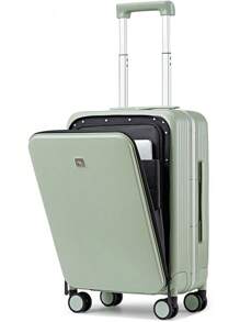 Hanke Grace Suitcases With Wheels Hardshell Carry On Luggage Airline Approved, 20 Inch Travel Suitcase Lightweight Tsa Luggage For Short Business Trips, Cuban Sand. - màu xanh lá - Xem 1