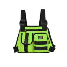 Bolsa tática de peito masculina de cor sólida, bolsa de colete multiuso da moda, mochila tática preta de tecido Oxford, bolsa de cintura tática, bolsa de ombro masculina, mochila, adequada para adolescentes, verão casual, atividades ao ar livre, esportes, férias, viagens, presentes de formatura ou acessórios para vestidos de aniversário