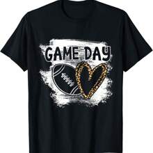 Football Game Day Womens Leopard Cheetah Game Day Football T-Shirt