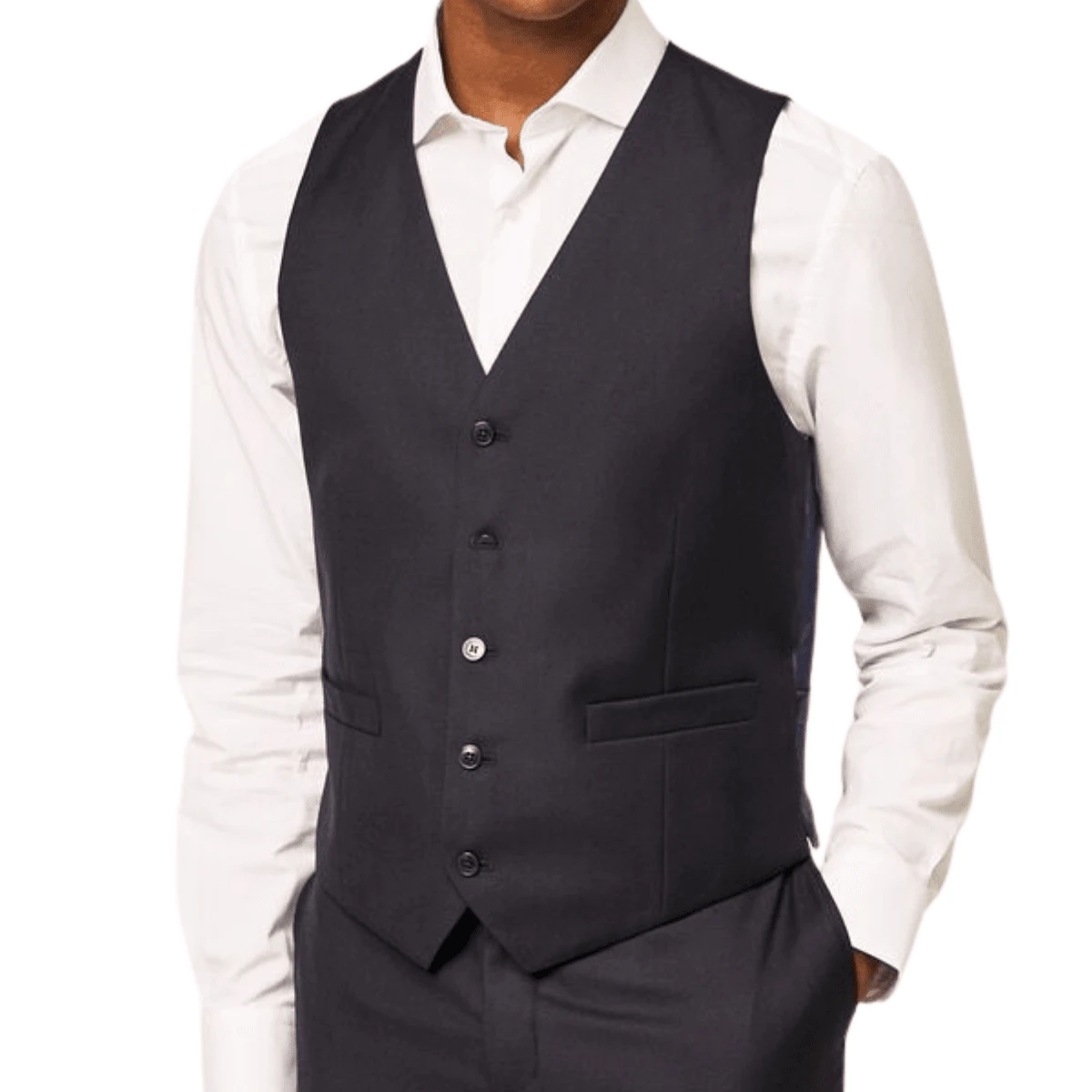 Slim Formal Vest High Standard Luxury Cut - Immediate Shipping - Grey - View 1