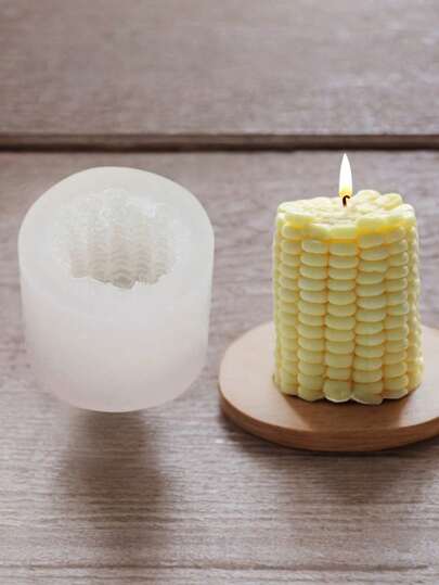 1 件全新玉米形蜡烛模具，硅胶蜡烛制作模具，有大号和小号可供选择，适用于 DIY 香薰蜡烛