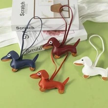 1pc Cute Dachshund Charm Pendant Accessory, Faux Leather Sausage Dog Bag Charm/Keychain, Korean INS Style Car Accessories School Cartoon