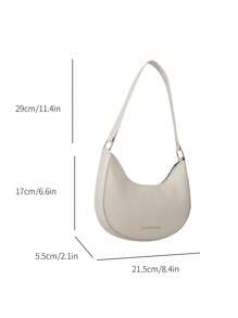 Bolso de hombro/bolso de axila versátil de unicolor para niñas - Blanco - Ver 7