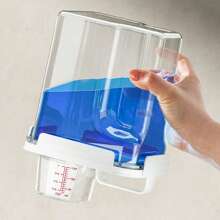1pc 1100ml/1800ml/2300ml Transparent Detergent Liquid Refillable Container, Laundry Powder Storage Bottle With Measuring Cup - Clear - View 11