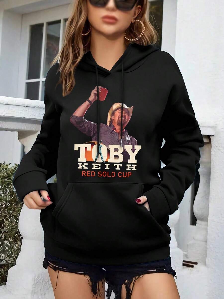 Toby Keith Red Solo Cup Women's Hoodie American Country Outlaw Music Retro Vintage Big Size Women Hoodie - Black - View 1