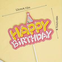 10 piezas Decoraciones para pastel arcoíris de "Feliz cumpleaños", decoraciones de papel para pastel de boda, set de cupcakes, sin electricidad, sin plumas, decoración para hornear