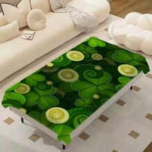 1 Piece Rectangle Waterproof Table Cloth With Four-Leaf Clover Print, Wipe-Clean Reusable Tablecloth Suitable For Outdoor Tables, Picnics, Camping, Dining Tables, Coffee Tables, Desks And Vanity - Ideal For Parties And Holidays