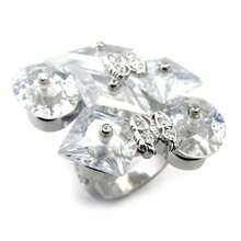 Striking Clear CZ Women's Ring, 20mm X 10mm, 925 Sterling Silver With Rhodium Finish, Sizes 5-9, 26.60g