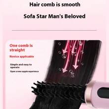 1pc Wireless Hair Straightener Brush, With Negative Ion Tech, 4000mAh USB Rechargeable, Fast Heating, 4 Temp Settings, Anti-Scald, Auto-Off, Portable Hair Dryer - Travel Friendly, Hair Straightener, Birthday/Mother's Day Gift