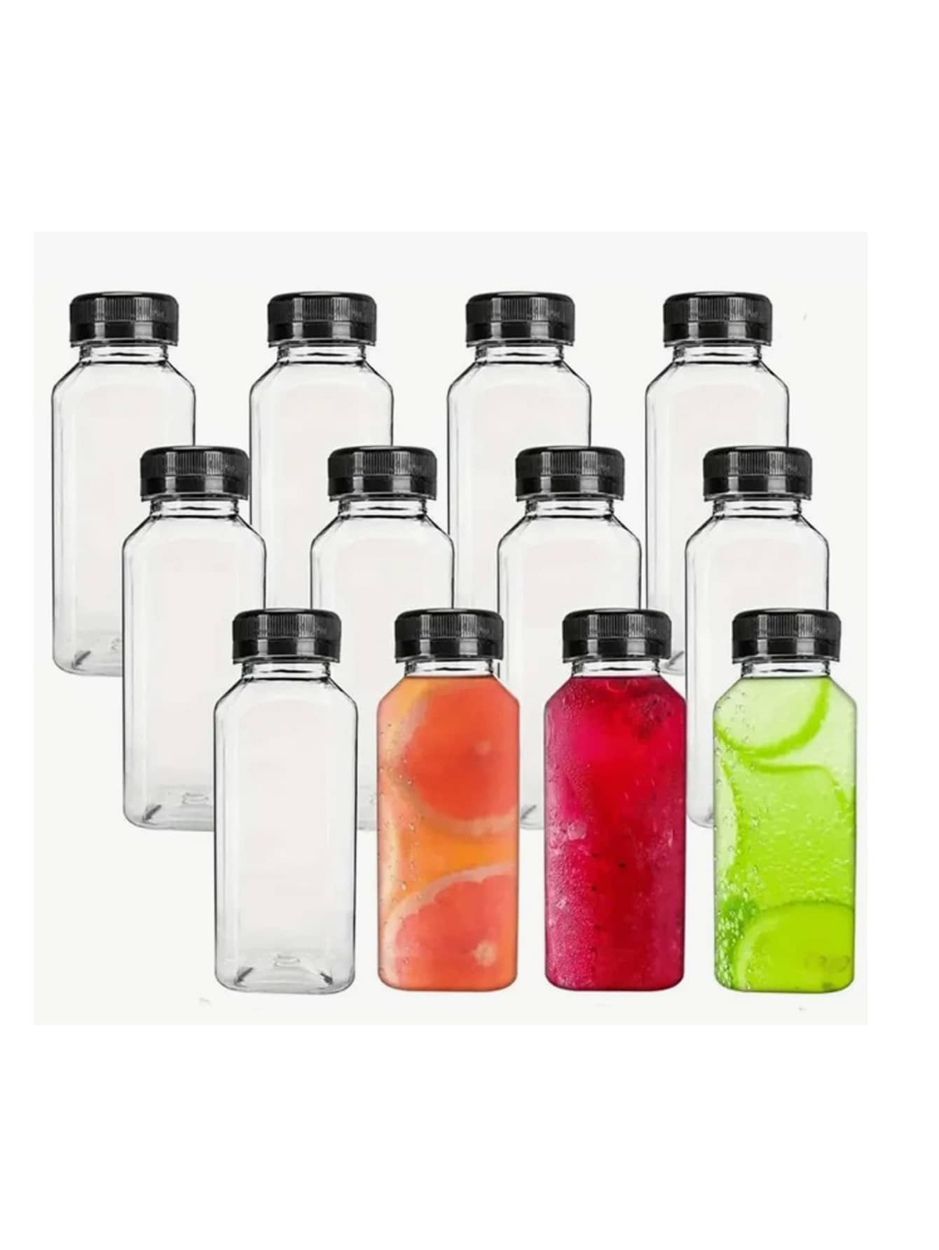 5pcs Plastic Juice Bottles With Caps, 8oz 12oz(250ml,350ml),Juice Containers With Lids For Fridge, Reusable Juicing Bottles, Smoothie Bottle, Empty Plastic Juice Bottles, Drink Containers With Lids, Empty Milk Bottles Plastic Smoothie Drink Bottles