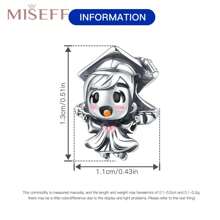MISEFF NEW 1 Pc Genuine S925 Sterling Silver Charm Smart And Cute Little Girl Beads Pendant For Bracelet Necklace DIY Fine Jewelry Making Gift Women Gifts Silver Jewelry Accessories