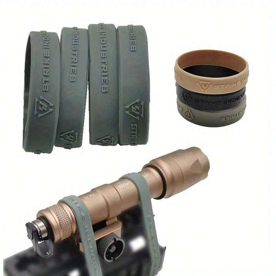 2件装橡胶绑带宽带固定配件，M416 AR15 军用通用手电筒绑带工具 AK 74 - 彩色 - 查看 1