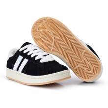 Women's Men's Casual Comfortable Lightweight New Faith Suede Gym Skate Sports Sneaker Walking... - Đen và trắng - Xem 3