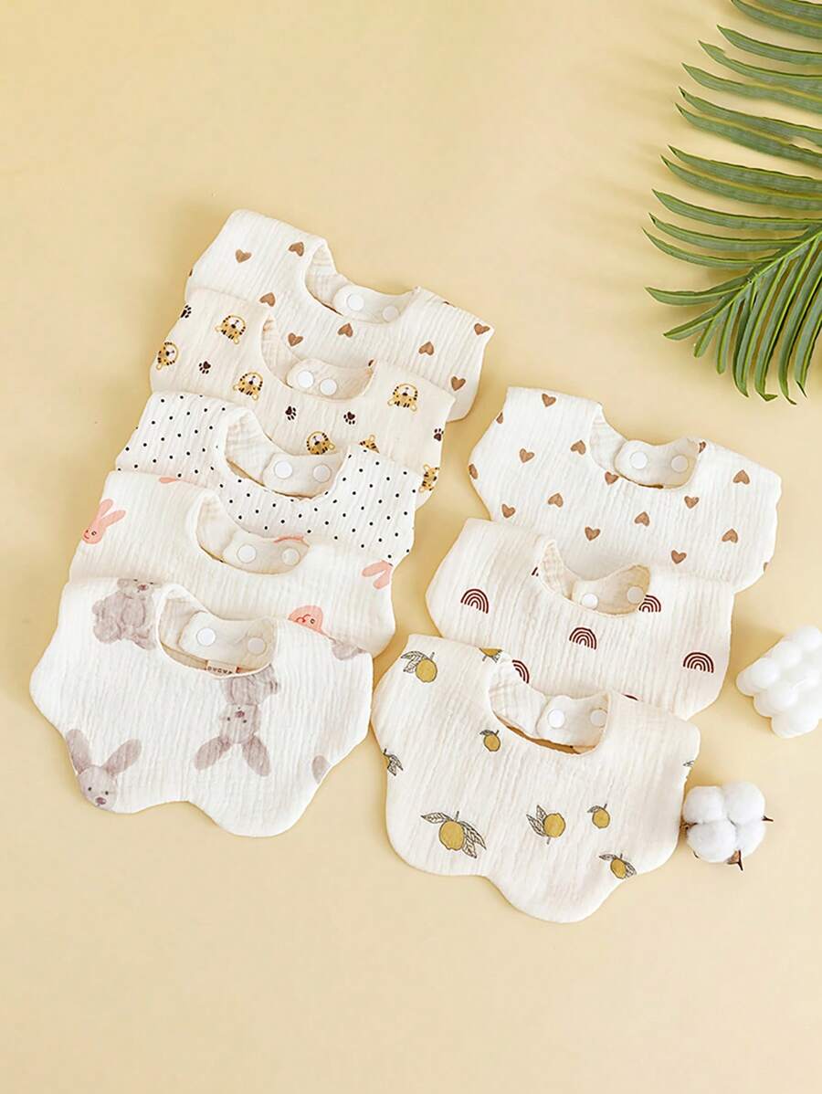 6 pañuelos baberos de gasa para bebé con diseño de pétalo anti-sucio, baberos para babeo de bebés recién nacidos