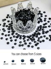 2mm-6mm Rhinestones de resina, diamantes de fondo plano, diamantes de cristal negro sin calentar, para manualidades DIY, tazas, botellas, gafas, ropa, cristales sueltos brillantes, decoración de artesanía