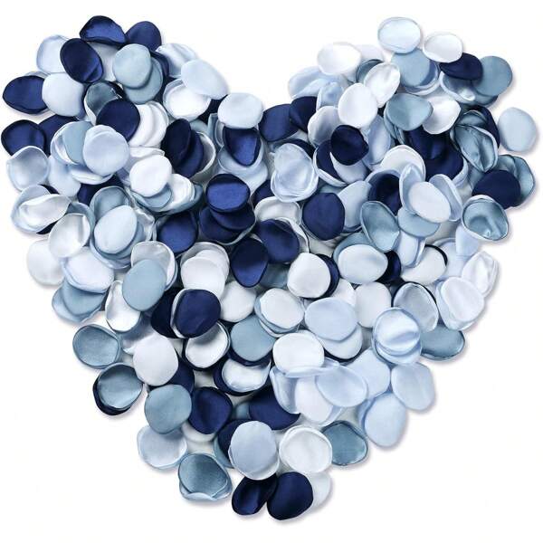 120/220/320/420Pcs Rose Petals Mixed Color Artificial Flowers Petals For Wedding Flower Basket Aisle Centerpieces Table Confetti Party Favors Home Decoration (Navy Blue/Light Blue/White/Dusty Blue)