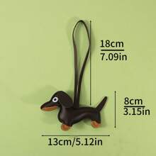 1pc Cute Dachshund Charm Pendant Accessory, Faux Leather Sausage Dog Bag Charm/Keychain, Korean INS Style Car Accessories School Cartoon