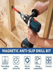 磁性防滑钻头套装：3/5/6英寸，S2钢材质，十字钻头和冲击钻头，适用于电动和手动螺丝刀，防滑磁性钻头套装