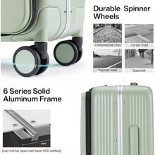 Hanke Grace Suitcases With Wheels Hardshell Carry On Luggage Airline Approved, 20 Inch Travel Suitcase Lightweight Tsa Luggage For Short Business Trips, Cuban Sand. - màu xanh lá - Xem 6