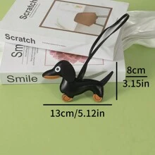 1pc Cute Dachshund Charm Pendant Accessory, Faux Leather Sausage Dog Bag Charm/Keychain, Korean INS Style Car Accessories School Cartoon