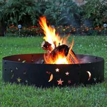 Big Sky 36-Inch Fire Ring - Heavy-Duty 0.6mm Thick Steel Metal Rim - For Patio And Backyard Use - Black - View 4