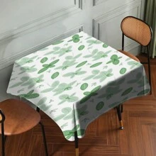 1 Piece Rectangle Waterproof Table Cloth With Four-Leaf Clover Print, Wipe-Clean Reusable Tablecloth Suitable For Outdoor Tables, Picnics, Camping, Dining Tables, Coffee Tables, Desks And Vanity - Ideal For Parties And Holidays