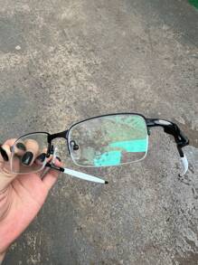Men's Glasses Rest Frame Without Prescription Magnifying Spring Rest - Blanco y Negro - Ver 2
