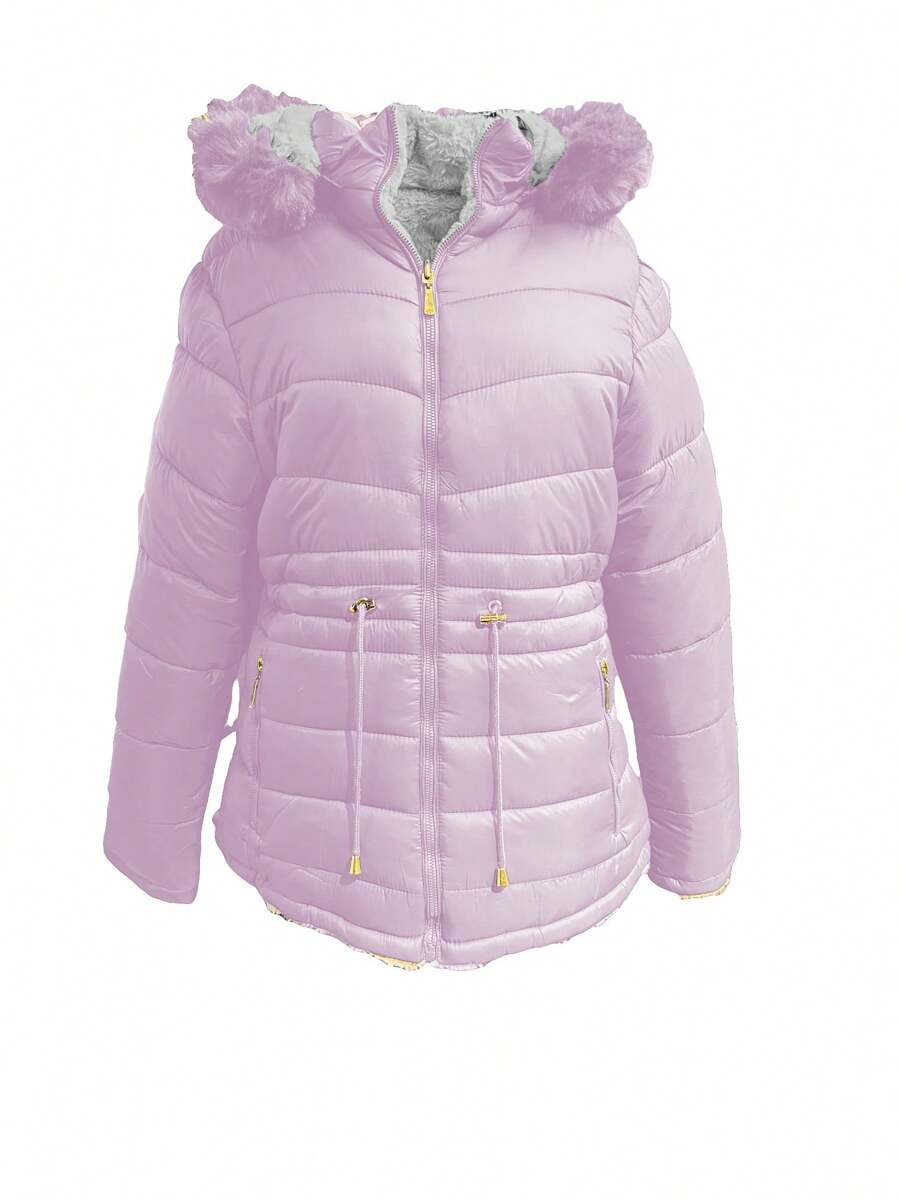 Polo Retro Of Yatch London Chamarra doblevista reversible PARA mujer capitonada corta con gorro - Rosa - Ver 1