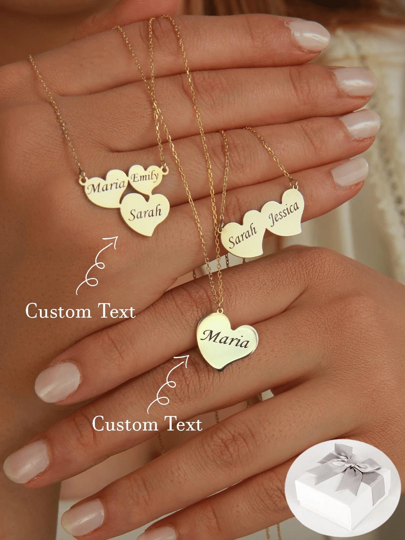 Personalized "I Love You" Heart Pendant - 10k Yellow Gold, Engraved With Name Or Initials - View #8