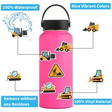 65 件工程车辆运输贴纸乙烯基美学贴纸适用于剪贴簿、日记、笔记本电脑、保险杠、滑板、水瓶、电脑、手机、卡通、安全帽、汽车贴纸和贴花 - 彩色 - 查看 7