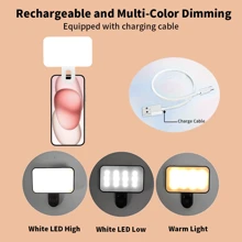 Luce selfie portatile per videoconferenze con molletta per telefono e fotocamera, luce a LED molletta-on per videoconferenze, 3 modalità di illuminazione, ricaricabile, portatile, adatta per laptop/telefoni/tablet/chiamate Zoom/trucco, adatta per selfie e live streaming, luce portatile