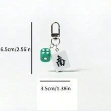 1pc Creative Mahjong Charm Pendant, Simple Backpack Key Chain Decoration, Gift, Daily Accessories, Student Supplies, Chinese Style