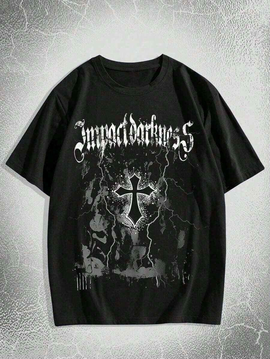 Black Streetwear T-Shirt Model: "Impact Darkness" - SPECIAL Launch - Black - View 1