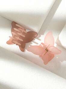 2pcs Butterfly Design Hair Claw Cute