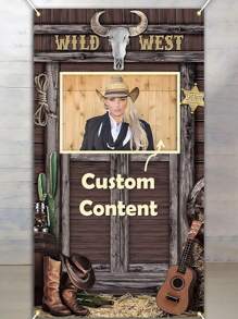 1 st. [Aangepaste Wild West deurbanner] Wild West feestdecoraties Western Cowboy fotohokje rekwisiet West thema deurbanner Rodeo Cowboy achtergrondachtergrond