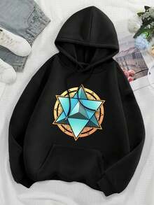 GBTO - Mandala Sacred Geometry Big Size Women Hoodie Geometric Art Merkaba Transmutation Circle Yoga Inspired