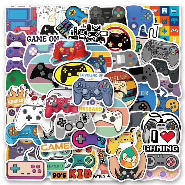 50PCS Adesivos de controle de jogo Adesivos de vinil Scrapbook, Diário, Laptop, Para-choque, Skate, Garrafas de água, Computador, Telefone, Desenho animado, Capacete, Adesivos de carro