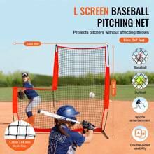 L&I Screen Baseball For Batting Cage 7x7&7x4 Ft Baseball & Softball Safety Screen Body Protector Portable Batting Screen With Carry Bag Wheels Ground Stakes Heavy Duty Pitching Net For Pitchers Protection - L 7x7 Ft - View 2