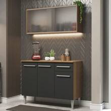 Madesa Emilly Modular Complete Integral Kitchen With Feet Color Brown/Black - Brown and Black - View 1