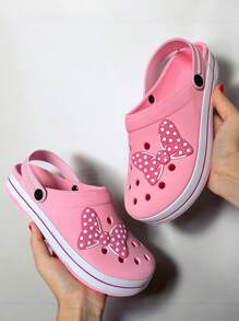Women's Facheted Slipper Injected Bow Sandal Comfort Non-Slip Soft - Baby Pink - View 2