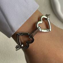 1pc Heart Shaped Bracelet Design Bracelet Chain, As A Gift For Couples, Friends, And Family On Daily Life And Festival Occasions