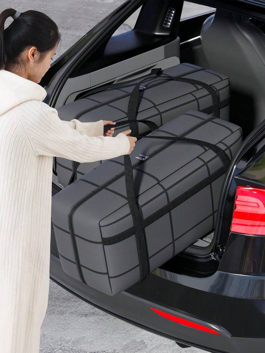 1pc Large Moving Bags With Zippers & Carrying Handles, Heavy-Duty Non-Woven Storage Container, Space Saving Moving Storage And Organization For Bedroom, Home, Closet, Wardrobe, Travel Accessories,Spacious & Portable Heavy-Duty Storage Bag With Zipper And Handles - Ideal For Home, Travel & Closet Organization Bag For School School Accessories School Stuff