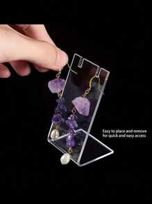 1/2/3/6 Pcs Clear Jewelry Display Stand Holder For Earrings And Studs Back To School