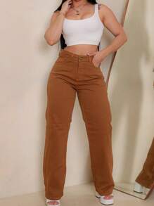 Calça Jeans Feminina Wide Leg Colors 100% Moda Verão Tendencia 2025 Tecido Premium Modelagem Moderna