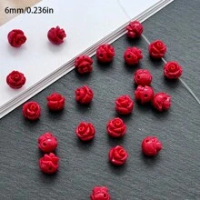 12pcs Colorful Shell Beads, 6-8mm, Rose Flower Shaped For Jewelry Making, DIY Bracelet, Necklace, Earring Accessories - Color Mixing - View 13